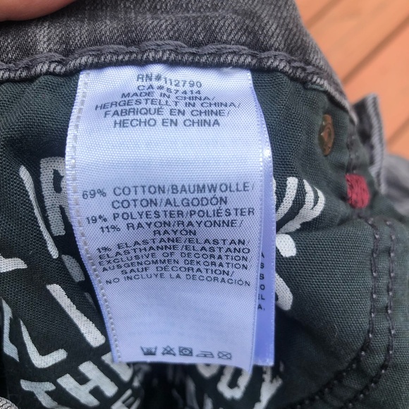 True Religion Ricky Straight Leg Denim T Flap Jeans Dark Grey Size 38 - Picture 15 of 16